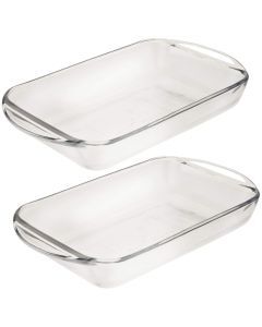 2x Anchor Hocking Fire-King Rectangular Baker 28x20cm - 2 Litre Capacity