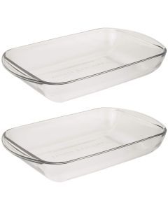 2x Anchor Hocking Fire-King Rectangular Baker 33x22cm 3L