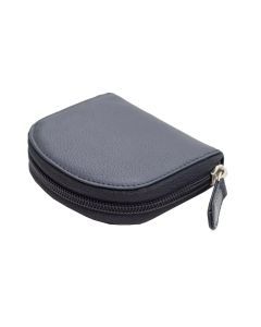 Dents Mens Avon Smooth Leather Coin Purse - Black (Zip Around 8x7cm)