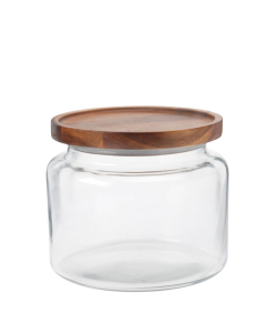 1.9L Glass Jar with Acacia Sealing Lid Food Safe Storage Container Airtight