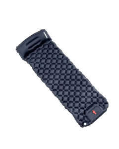 Camping Inflatable Sleeping Pad with Built-in Foot Pump And Pillow Navy Blue