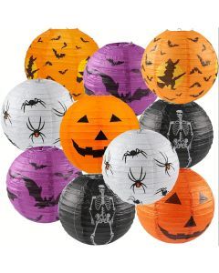 Halloween Paper Lanterns Set Decor (10pcs)