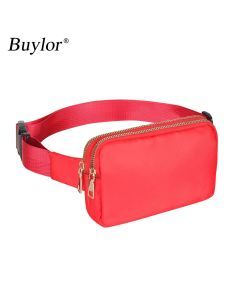 Women Waist Bag Waterproof Crossbody Chest Fanny Pack (Red)
