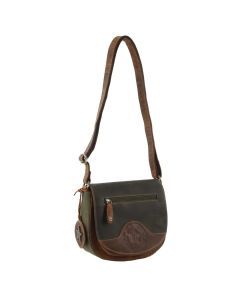 Billy The Kid Ladies Leather Crossbody Bag - Olive (Womens Western Style)
