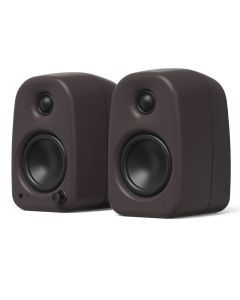 Kanto UKI 100W Desktop Speakers - Pumice (Speckled Brown), Pair (with Bluetooth, USB-C, Headphone out)