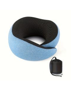 All-Season Travel Pillow - Pure Memory Foam Neck Pillow - Grey+Blue