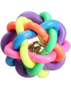 Pet Dog Cat Toy Colorful Rubber Round Ball with Bell Toy