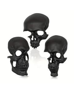 Americana Skull Ornaments 3-Piece Set – Goth-Inspired Resin Skeleton