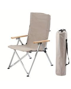 Foldable Outdoor Chair - Khaki, Four Adjustable Positions