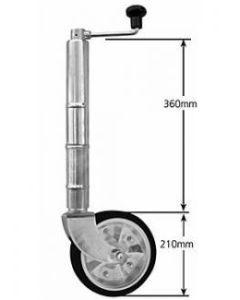 Manutec 8" Medium Duty Jockey Wheel Clamp On Style No Clamp