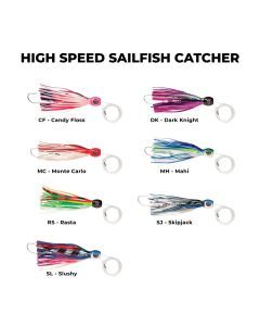 65mm Williamson Rigged High Speed Sailfish Catcher Skirted Lure