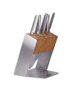 Global Katana 6-Piece Knife Block Set (Bamboo) - Japanese Knives