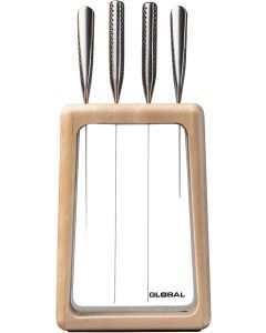 Global Hashira 5-Piece Knife Block Set (Maple) - Japanese Knives