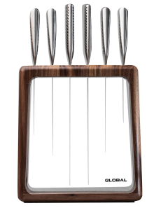 Global Hashira 7-Piece Knife Block Set (Walnut) - Japanese Knives