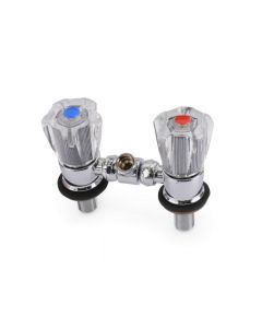 Hot & Cold Shower Mixer Tap Chrome Crystal Handles