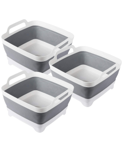 3x Collapsible Foldable Strainer Pack - Fruit/Veggies Washing Storage Basket