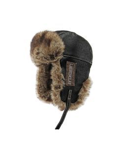 Winter Trapper Hat with Faux Fur & PU Leather