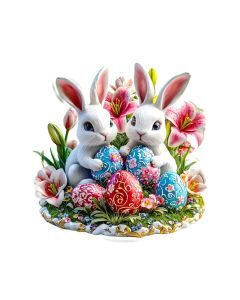 Acrylic Easter Bunny & Egg Decorative Sign