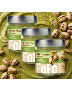 3x FoFo Pistachio Cream Spread 18% (240g Glass Jar) - Made in Italy