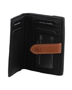 Pierre Cardin Womens Leather Bi-Fold Tab Wallet - Black