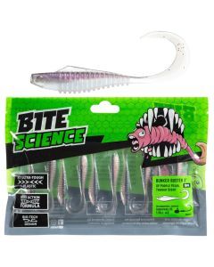 10 Pack of 3 Inch Bite Science Bunker Buster Soft Plastic Lures -UV Purple Pearl