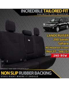 Razorback 4x4 GP4 Standard Neoprene Rear Row Seat Covers suitable for a Toyota Landcruiser 200 Series Sahara (Pre Facelift) (Made to Order)
