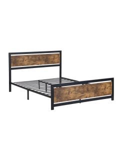 Levede Metal Bed Frame Mattress Base Platform Wooden Industrial Queen Rustic