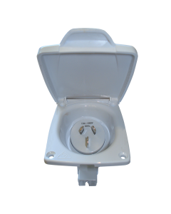 CMS 15AMP Plug Power Inlet White JIL15