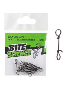 10 Pack of Size 4 Bite Science Quick Lure Clips - 66lb