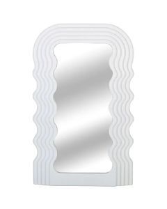 Aesthetic Wall Mounted Mirror With Wave Pattern Frame