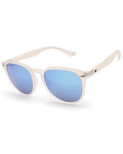 Dirty Dog Racoon Satin Crystal/Grey Blue Mirror Polarised Unisex Sunglasses