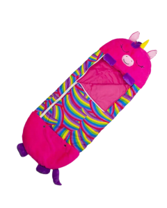 Kids Cartoon Plush Sleeping Bag Pillow Set (Rose Red)