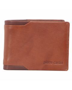 Pierre Cardin Mens Leather Slimline Bi-Fold RFID Wallet - Cognac