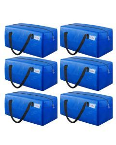 6x Heavy Duty Moving Bags Waterproof With Straps Zippers Easy Carry Storage