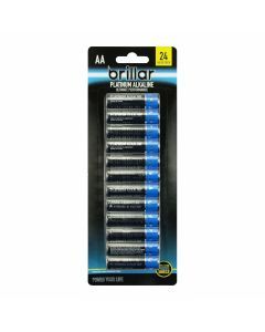 Brillar AA Platinum Alkaline Batteries - Pack of 24