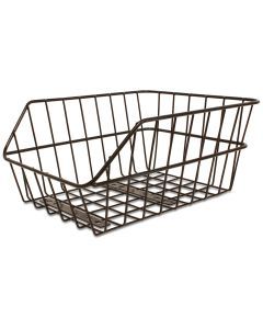 Black PVC Coated Metal Low Profile Wire Bicycle Rear Basket 38x30x17cm