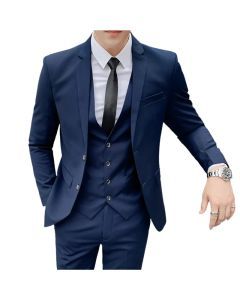 Mens Business Suit Set Blazer (Blue)