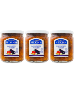 3x 450g Ukrainian Roasted Greek Style Eggplant Spread (Baklazhan Po Gretsky) - Bulk Pack