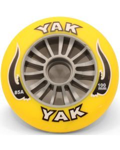 YAK 100mm Soft Urethane Scooter Wheel with Silver Plastic Core (Yellow)