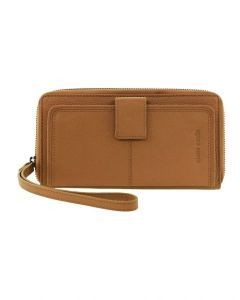 Pierre Cardin Womens Leather RFID Zip Around Wallet - Tan (w/ Wristlet)