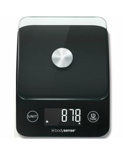 BodySense 5kg Glass Top Digital Kitchen Scale - Black