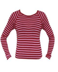 XTM Kids Polypro Thermal Baselayer Long Sleeve Top Pink Stripe