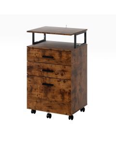 Levede Mobile File Cabinet Drawer Filing Cabinet Home Office Metal Wooden Desk