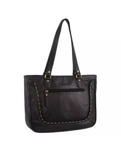 Pierre Cardin Womens Leather Stud Detail Tote Bag - Black