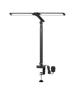 Emitto LED Desk Study Lamp Clamp Dimmable Adjustable Double Head Reading Light