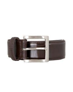 Dents Mens Contrast-Lined Leather Belt - Brown