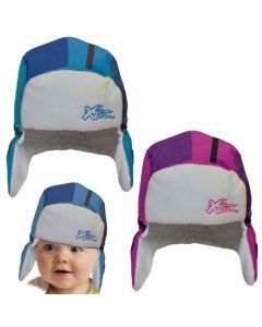 XTM Pebbles 0-2 Year-old Bomber Style Snow Hat Beanie in Blue or Pink