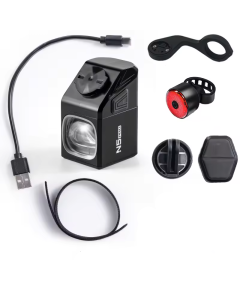 1000 Lumen USB Rechargeable Front Bike Light 5000mAh Set 2 Black