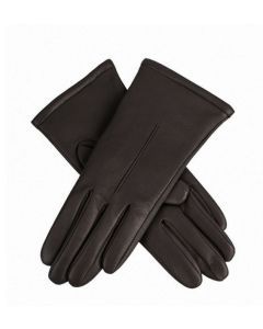 Dents Womens Classic Fleece Lined Leather Gloves - Black (Warm Winter)