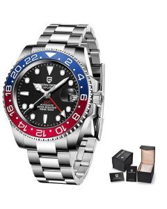 Men's Automatic Mechanical Sapphire Watch (Blue Red)